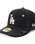 ニューエラ PRE-CURVED 59FIFTY MLB FLOWER EMBROIDERY LAブラック