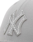 ニューエラ 9FORTY / CLOTH STRAP MLB RHINESTONE NYグレー