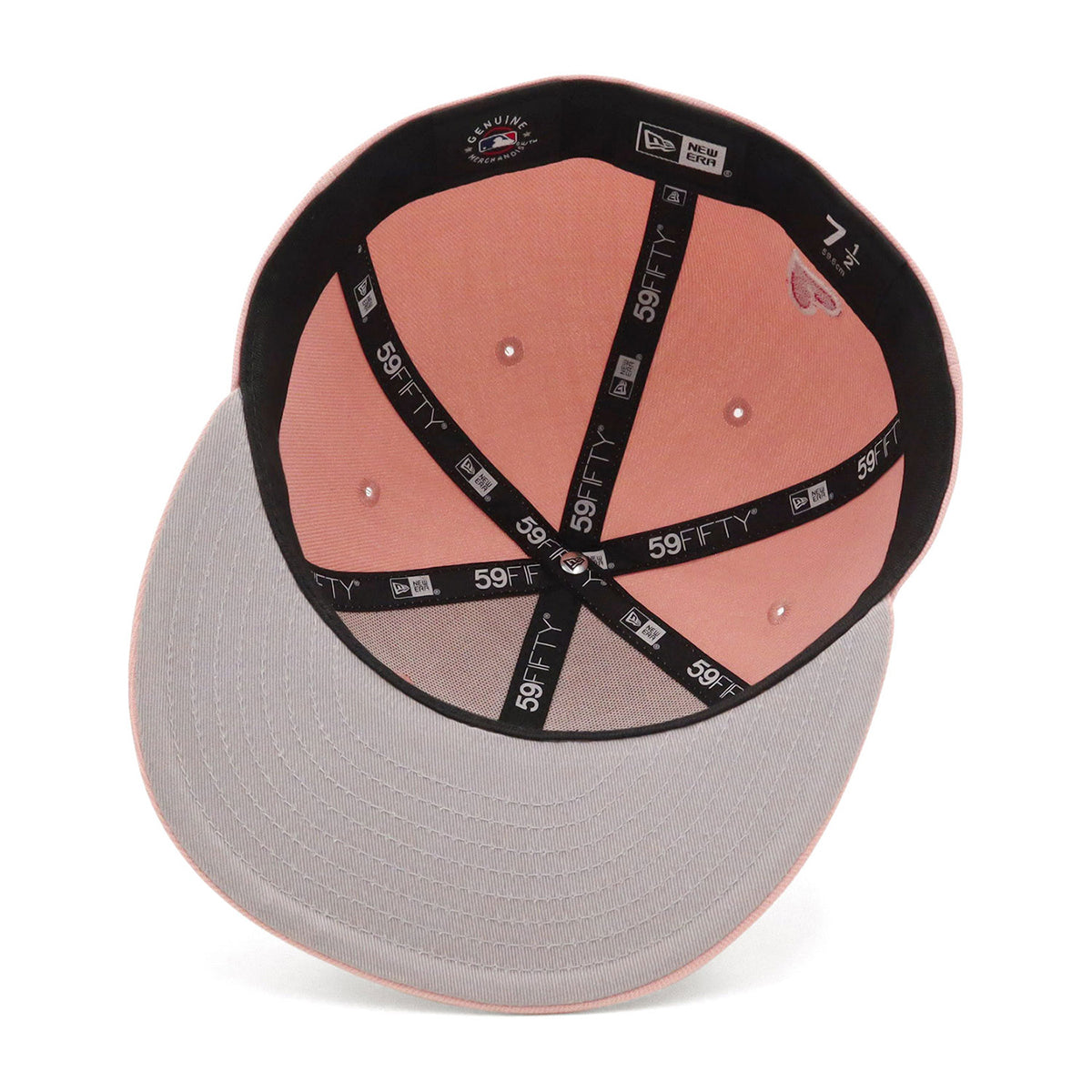 ニューエラ キャップ 59FIFTY HEART UNDER VISOR LAピンクルージュ