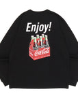 ニューエラ L/S WASHED COTTON TEE COCA-COLA ブラック