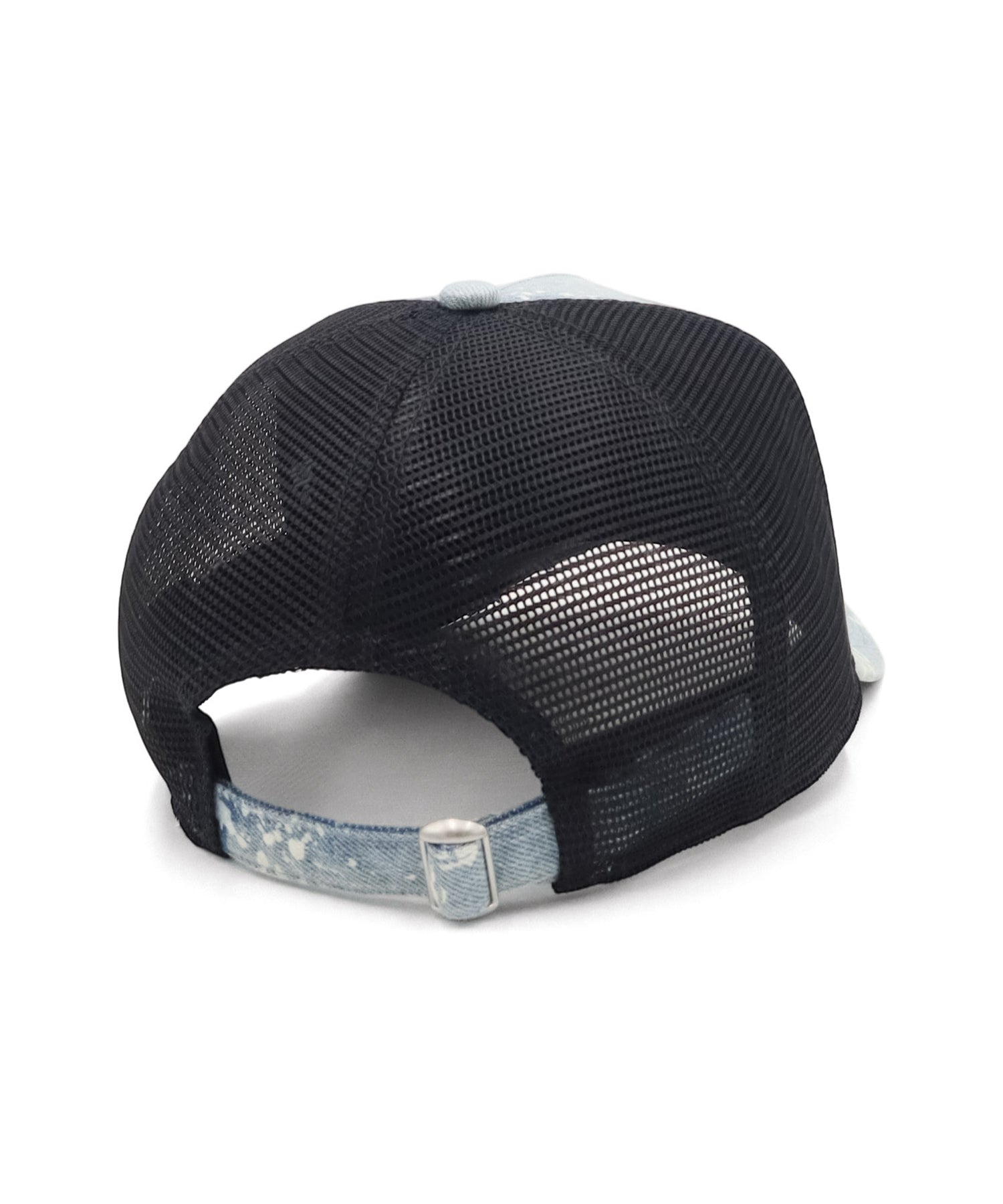 ニューエラ 9FORTY A-FRAME TRUCKER / CLOTH STRAP SPLASH PAINT DENIM NYウォッシュドデニム