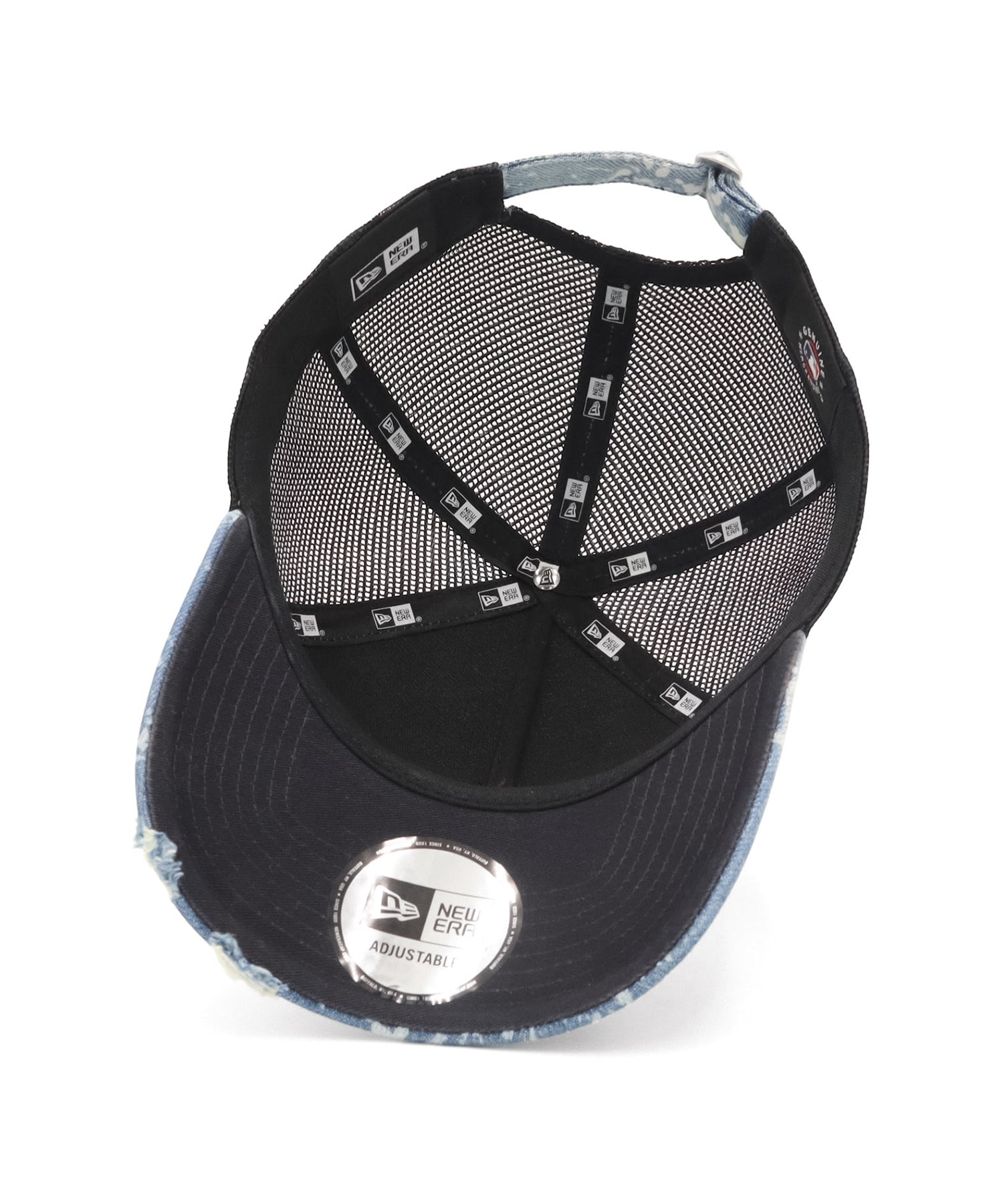 ニューエラ 9FORTY A-FRAME TRUCKER / CLOTH STRAP SPLASH PAINT DENIM NYウォッシュドデニム