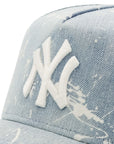ニューエラ 9FORTY A-FRAME TRUCKER / CLOTH STRAP SPLASH PAINT DENIM NYウォッシュドデニム