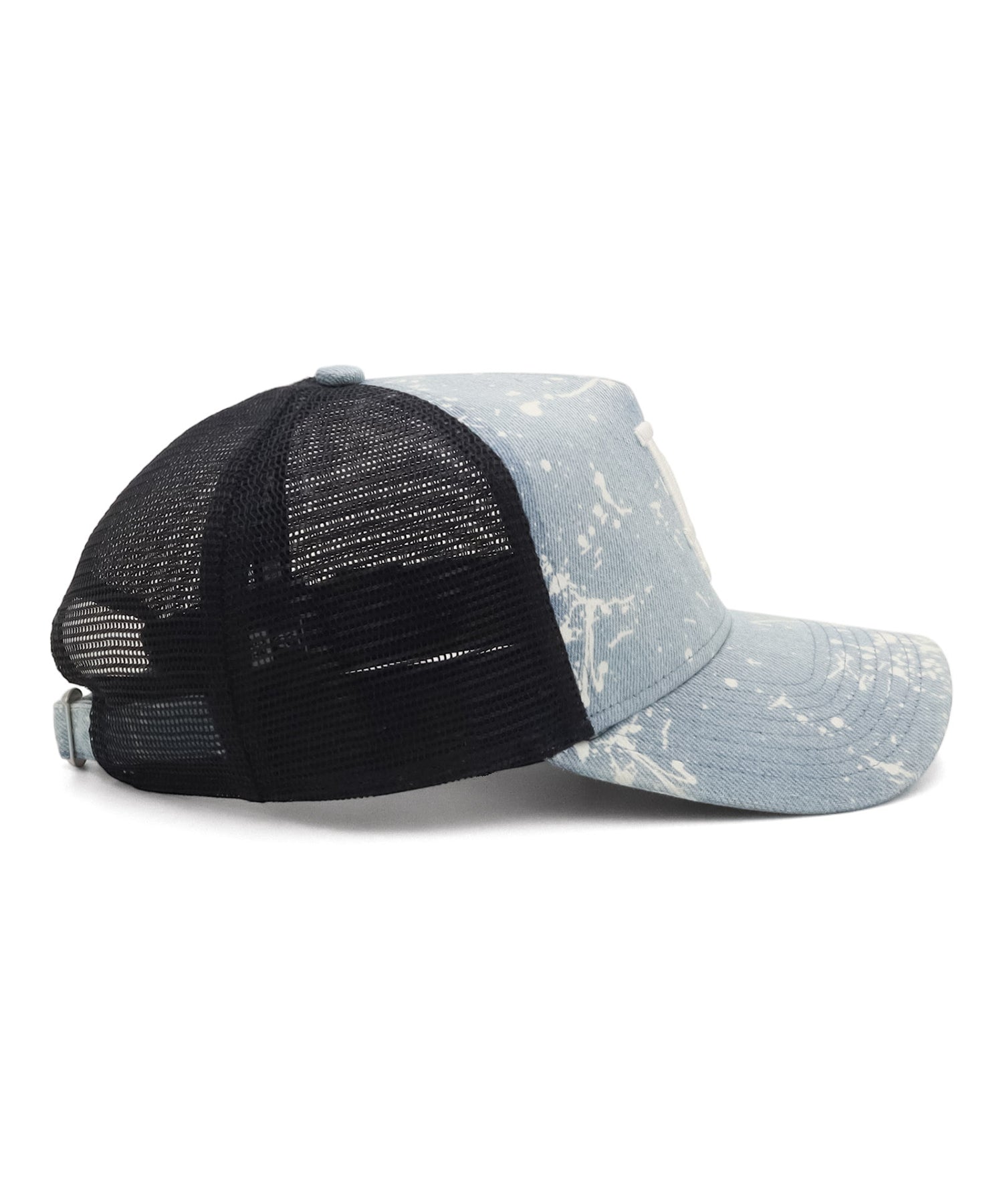 ニューエラ 9FORTY A-FRAME TRUCKER / CLOTH STRAP SPLASH PAINT DENIM LAウォッシュドデニム