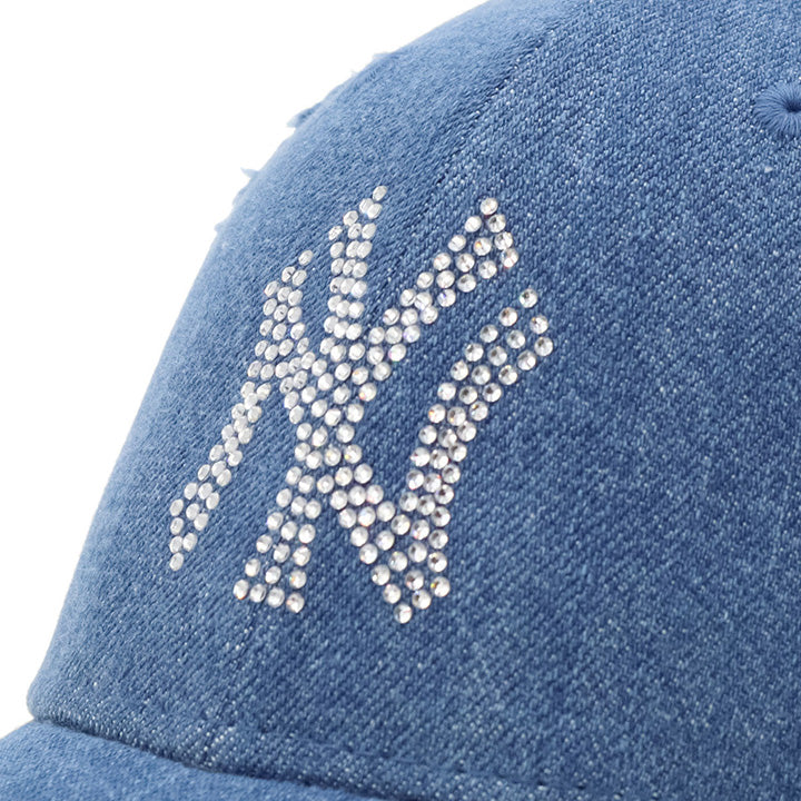 ニューエラ 9FORTY / CLOTH STRAP RHINESTONE MLB NYウォッシュドデニム