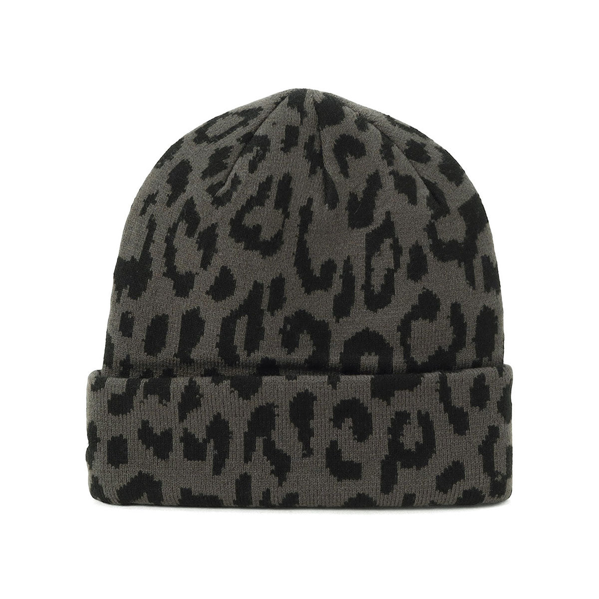ニューエラ BASIC CUFF KNIT GRAPHIC NYダークグレーレオパード