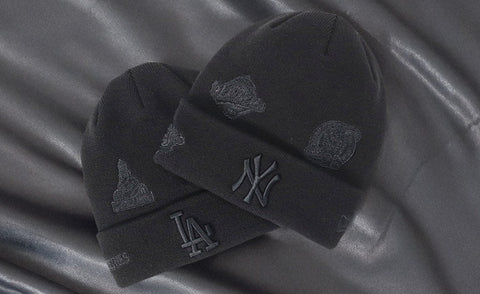 [別注] NEW ERA BASIC CUFF KNIT ALL OVER MLB