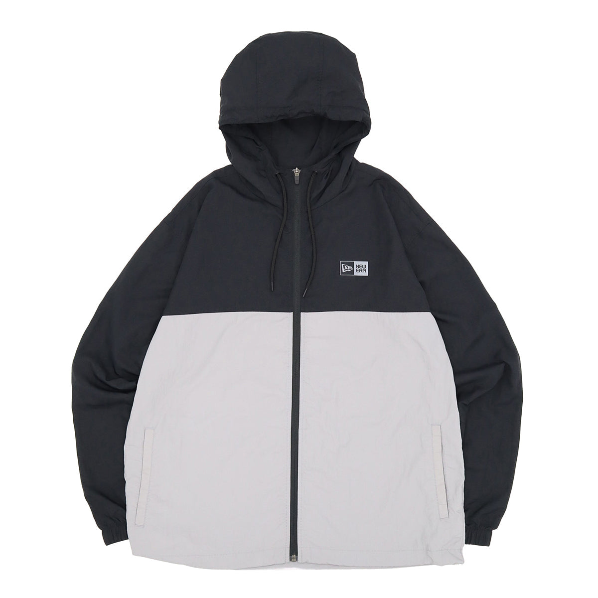 ニューエラ NYLON TRACK JACKET BOX LOGO ブラック・グレー