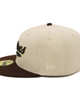 別注 ニューエラ 59FIFTY SIDE PATCH 2-TONE UNDER VISOR SDストーン/バーントウッド