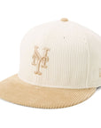 別注 ニューエラ 59FIFTY CORDUROY 2-TONE NYMアイボリー/ベージュ