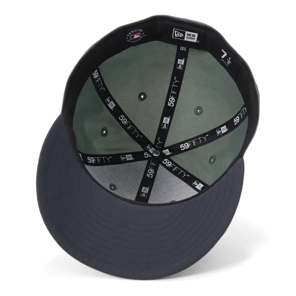 ニューエラ PRE-CURVED 59FIFTY VINTAGE NYLON 2-TONE LAサンドグレー