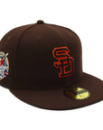 別注 ニューエラ 59FIFTY SIDE PATCH UNDER VISOR SDバーントウッド