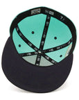 別注 ニューエラ 59FIFTY SIDE PATCH 2-TONE UNDER VISOR CUBブルーティント