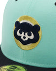 別注 ニューエラ 59FIFTY SIDE PATCH 2-TONE UNDER VISOR CUBブルーティント