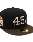 別注 ニューエラ 59FIFTY SIDE PATCH 2-TONE UNDER VISOR HOUブラック/ウォルナット