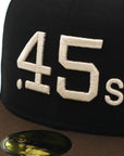 別注 ニューエラ 59FIFTY SIDE PATCH 2-TONE UNDER VISOR HOUブラック/ウォルナット