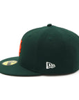 別注 ニューエラ 59FIFTY SIDE PATCH UNDER VISOR NYMダークグリーン