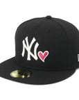 ニューエラ 59FIFTY HEART UNDER VISOR NYブラック