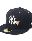 ニューエラ 59FIFTY HEART UNDER VISOR NYネイビー