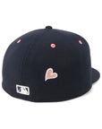 ニューエラ 59FIFTY HEART UNDER VISOR NYネイビー