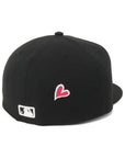 ニューエラ 59FIFTY HEART UNDER VISOR LAブラック