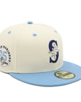 ニューエラ 59FIFTY SIDE PATCH 2-TONE SEAクローム/スカイブルー