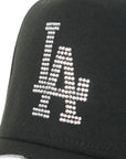 別注 ニューエラ 9FORTY A-FRAME / LONG VISOR RHINESTONE SIDE PATCH LAブラック